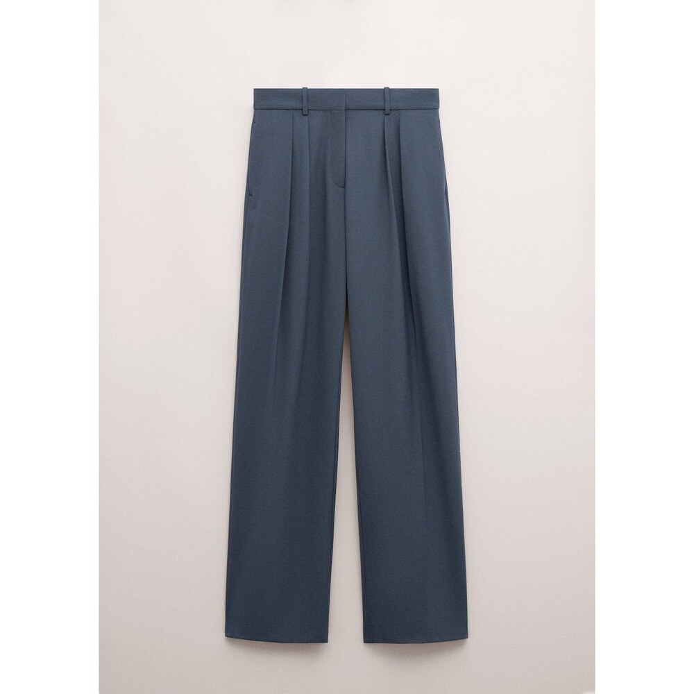 Straight wool suit pants